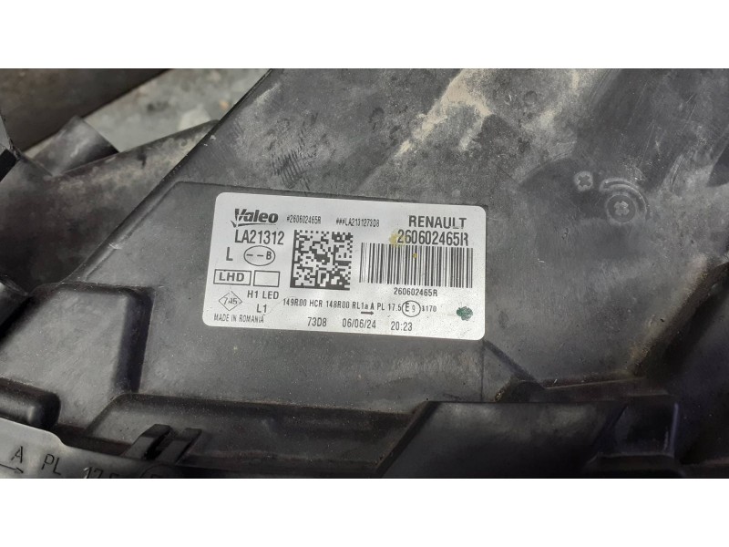 Recambio de faro izquierdo para dacia duster ii referencia OEM IAM 260602465R LA21312 