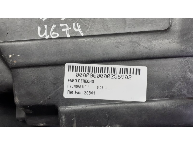 Recambio de faro derecho para hyundai i10 referencia OEM IAM 20841 20B783 