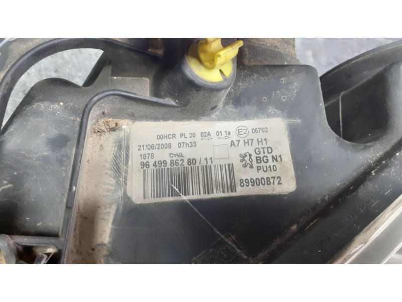 Recambio de faro izquierdo para peugeot 207 referencia OEM IAM 964998628011 89900872 