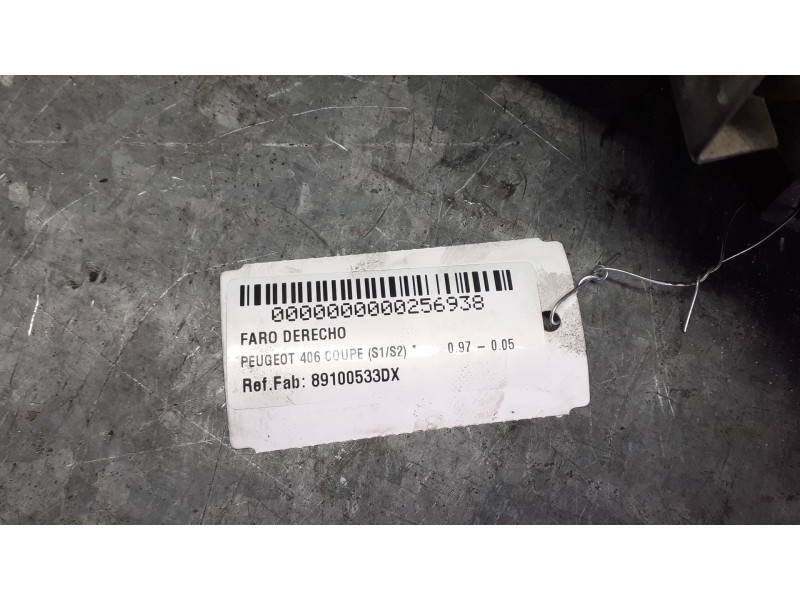 Recambio de faro derecho para peugeot 406 coupe (s1/s2) referencia OEM IAM 89100533DX  