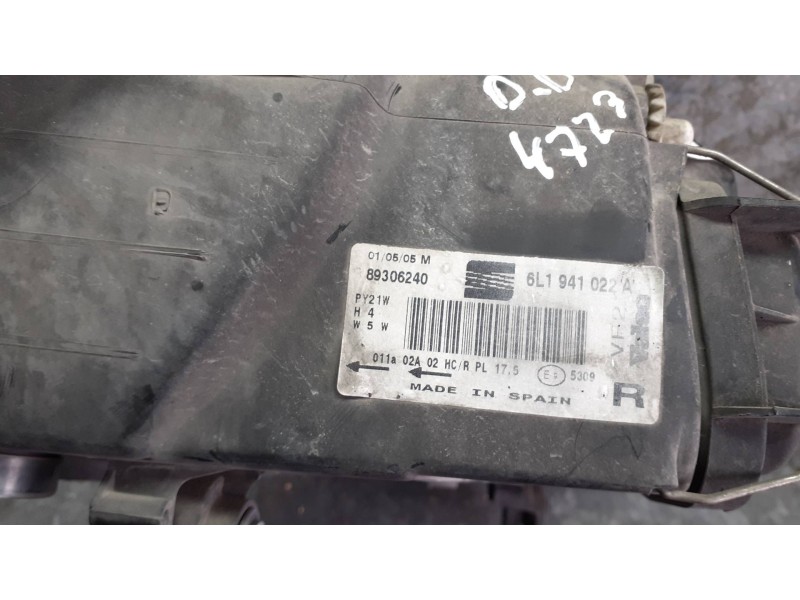Recambio de faro derecho para seat ibiza (6l1) referencia OEM IAM 6L1941022A 89306240 