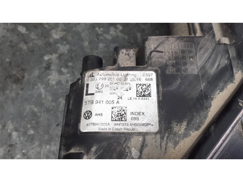 Recambio de faro izquierdo para volkswagen touran (5t1) referencia OEM IAM 5TB941005A  