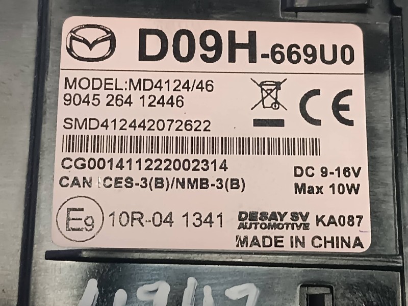 Recambio de modulo electronico para mazda 6 lim. (gh)(.2012) referencia OEM IAM D09H669U0 904526412446 