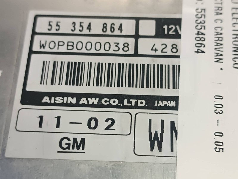 Recambio de modulo electronico para opel vectra c caravan referencia OEM IAM 55354864 W0PB000038 