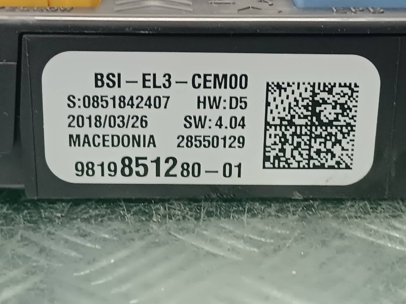 Recambio de caja reles / fusibles para peugeot 308 referencia OEM IAM 981985128001 BSI EL3 CEM00 DELPHI