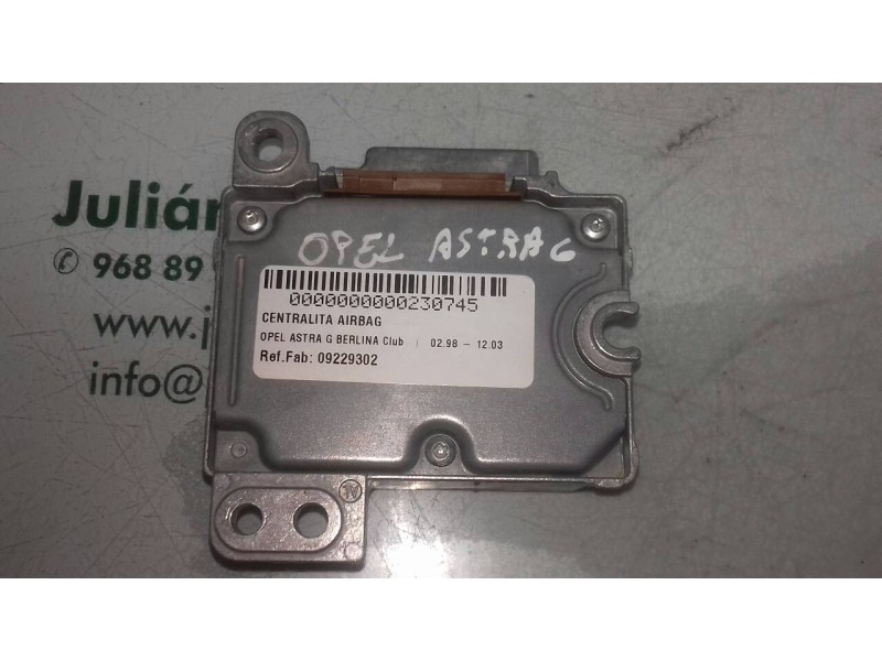Recambio de centralita airbag para opel astra g berlina club referencia OEM IAM 09229302 5WK42925 SIEMENS