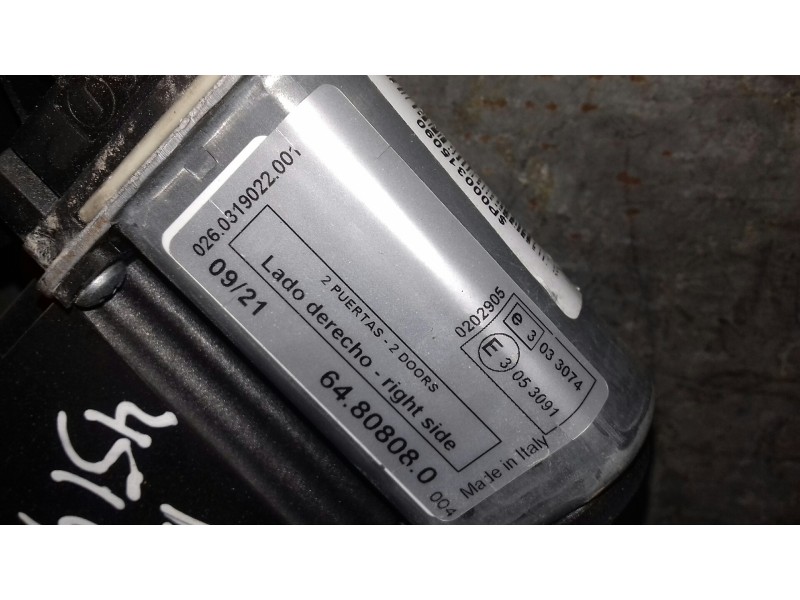 Recambio de elevalunas delantero derecho para citroen jumpy referencia OEM IAM 64808080 CON MOTOR ELECTRICO