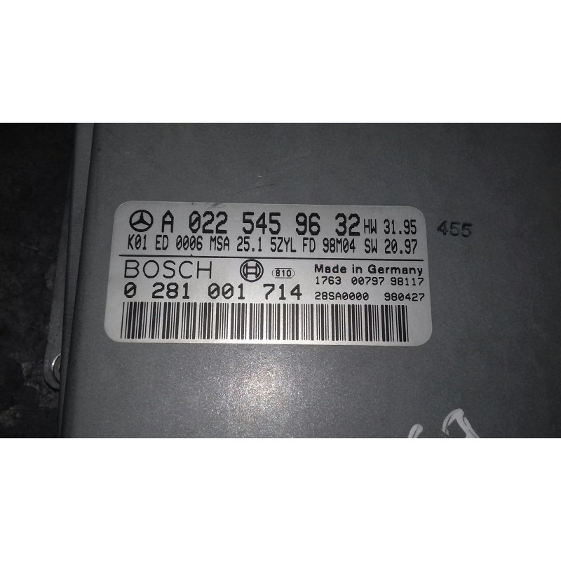 Recambio de centralita motor uce para mercedes-benz clase c (w202) berlina referencia OEM IAM A0225459632 0281001714 BOSCH