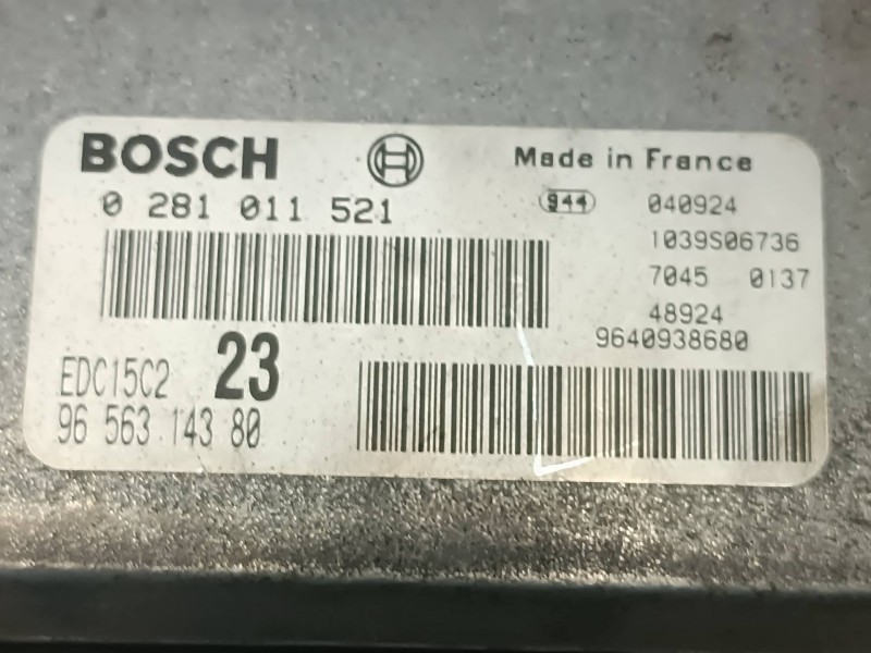 Recambio de centralita motor uce para citroen xsara picasso referencia OEM IAM 9656314380  KIT - BOSCH