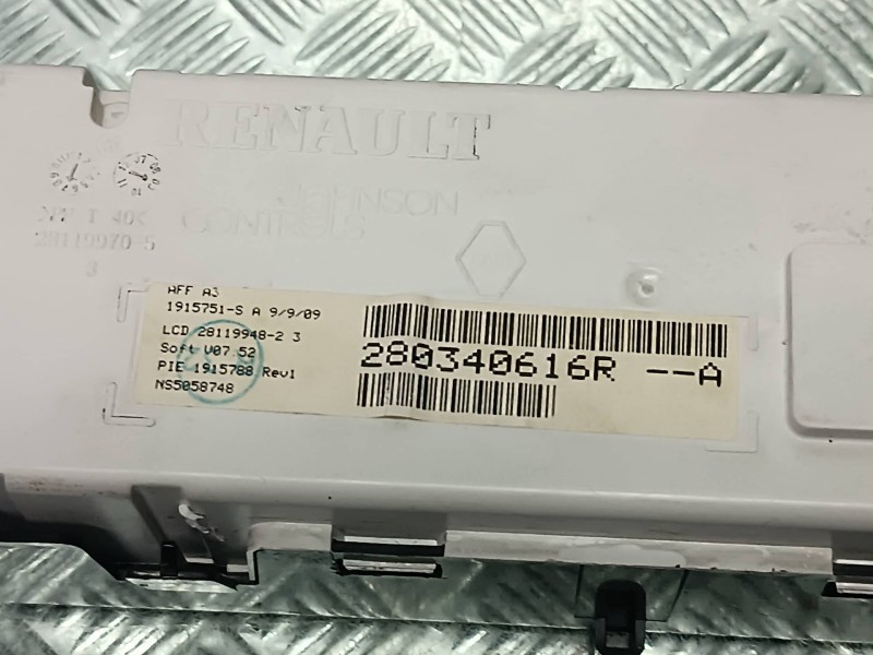 Recambio de pantalla multifuncion para renault megane iii coupe referencia OEM IAM 280340616R 281199705 JOHNSON CONTROLS