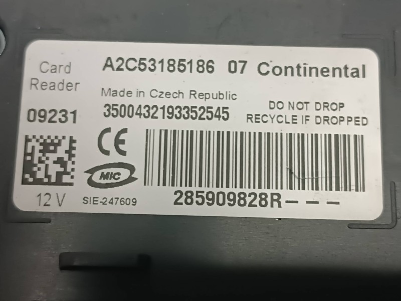 Recambio de conmutador de arranque para renault megane iii coupe referencia OEM IAM 285909828R A2C53185186 CONTINENTAL