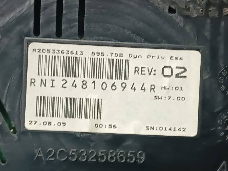 Recambio de cuadro instrumentos para renault megane iii coupe referencia OEM IAM RNI248106944R A2C53258659 VDO