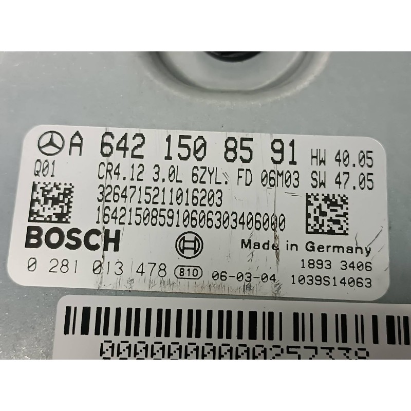 Recambio de centralita motor uce para mercedes-benz clase e (w211) berlina referencia OEM IAM A6421508591 0281013478 BOSCH