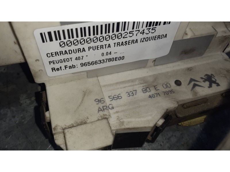 Recambio de cerradura puerta trasera izquierda para peugeot 407 referencia OEM IAM 9656633780E00  