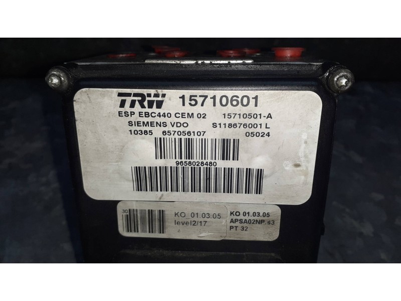 Recambio de abs para peugeot 407 referencia OEM IAM 9658028480 15710601 SIEMENS - VDO - TRW