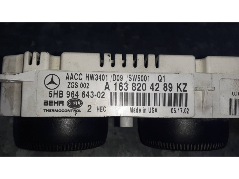 Recambio de mando climatizador para mercedes-benz clase m (w163) referencia OEM IAM A1638204289KZ 5HB96464302 BEHR - HELLA