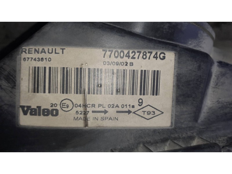 Recambio de faro izquierdo para renault megane i fase 2 berlina (ba0) referencia OEM IAM 770042787AG  67743610