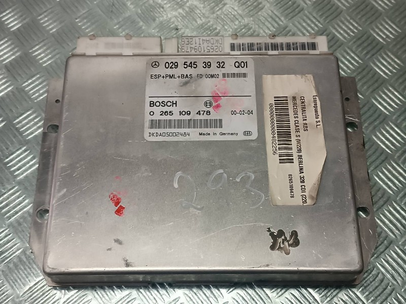 Recambio de centralita abs para mercedes-benz clase s (w220) berlina referencia OEM IAM 0295453932 Q01 0265109478