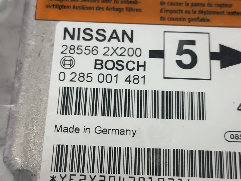 Recambio de centralita airbag para nissan terrano/terrano.ii (r20) referencia OEM IAM 285562X200 0285001481 BOSCH