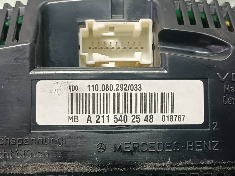 Recambio de cuadro instrumentos para mercedes-benz clase e (w211) berlina referencia OEM IAM 2115402548 Q02 VDO