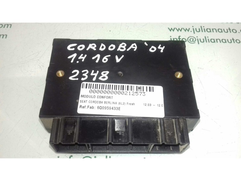 Recambio de modulo confort para seat cordoba berlina (6l2) fresh referencia OEM IAM 6Q0959433E  HELLA