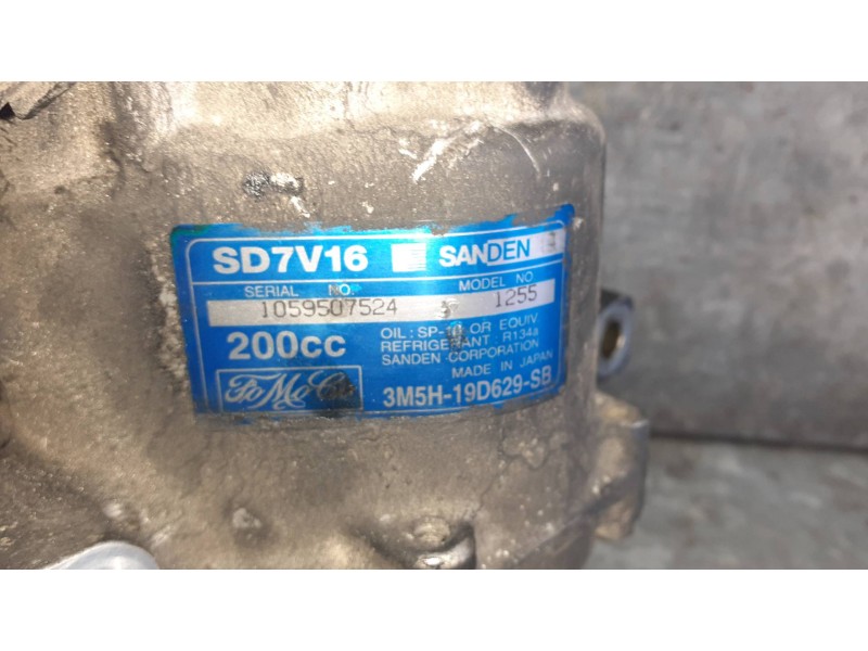 Recambio de compresor aire acondicionado para ford focus berlina (cap) referencia OEM IAM 3M5H19D629SB SD7V16 SANDEN - FOMOCO