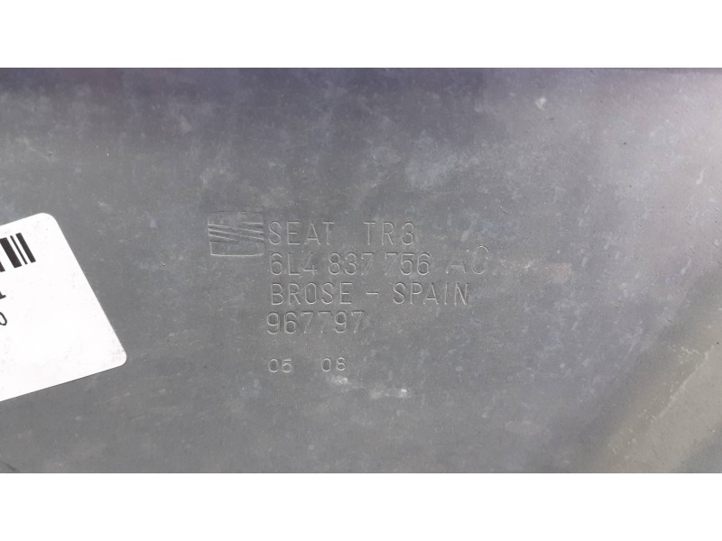 Recambio de elevalunas delantero derecho para seat ibiza (6l1) referencia OEM IAM 6L4837752EQ SIN MOTOR ELECTRICO