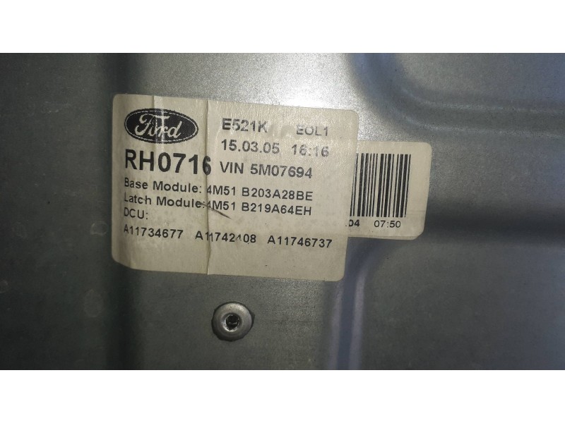 Recambio de elevalunas delantero derecho para ford focus berlina (cap) referencia OEM IAM 4M51B045H16AA SIN MOTOR ELECTRICO