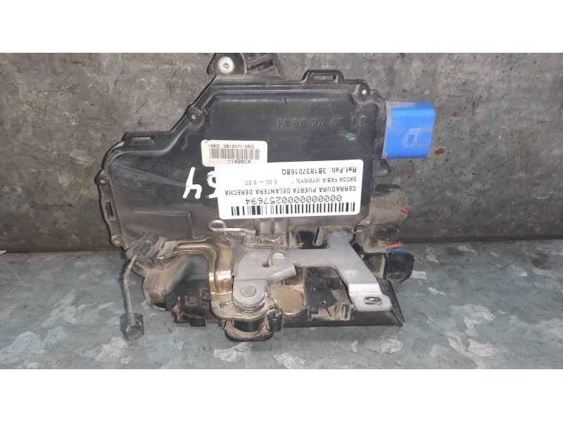 Recambio de cerradura puerta delantera derecha para skoda fabia (6y2/6y3) referencia OEM IAM 3B1837016BQ 16Q3B1837016BQ 8 PINES