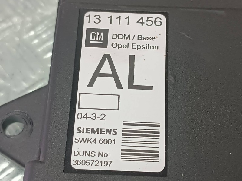 Recambio de modulo electronico para opel vectra c berlina referencia OEM IAM 13111456 5WK46001 SIEMENS
