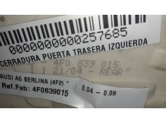 Recambio de cerradura puerta trasera izquierda para audi a6 berlina (4f2) referencia OEM IAM 4F0839015  8 PINES 2