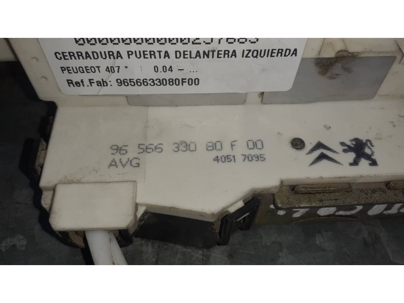 Recambio de cerradura puerta delantera izquierda para peugeot 407 referencia OEM IAM 9656633080F00 40517095 6 PINES