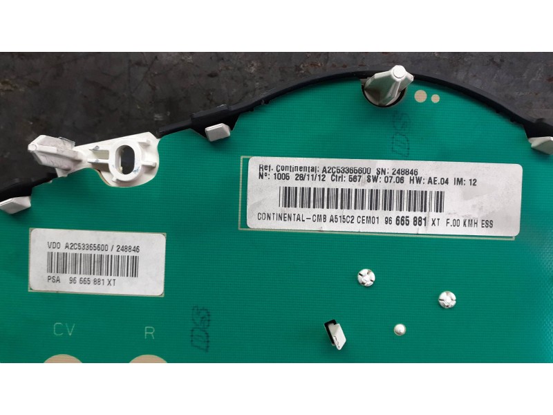 Recambio de cuadro instrumentos para citroen c3 referencia OEM IAM 96665881XT A2C53310299 CONTINENTAL