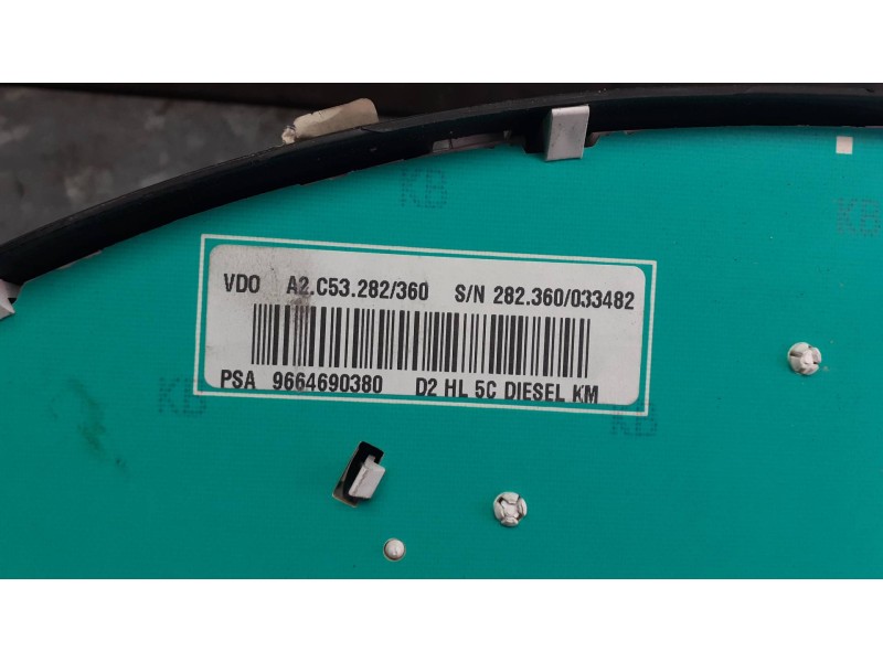 Recambio de cuadro instrumentos para peugeot 407 referencia OEM IAM 9664690380 89661232 SIEMENS VDO