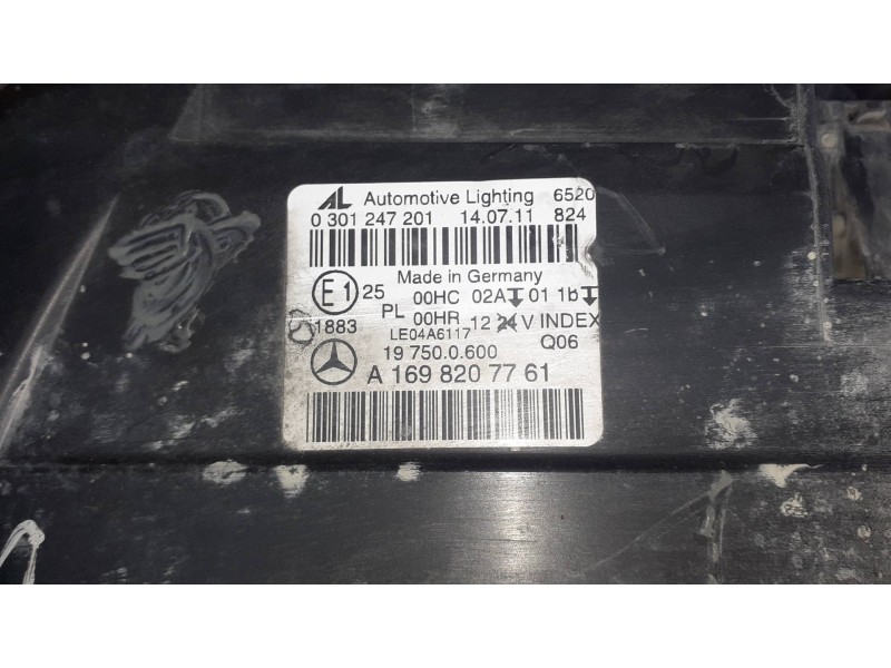Recambio de faro izquierdo para mercedes-benz clase b (w245) referencia OEM IAM A1698207761 0301247201 197500600