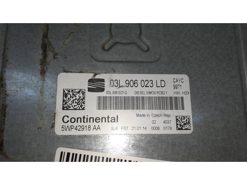 Recambio de centralita motor uce para seat ibiza (6j5) referencia OEM IAM 03L906023LD 5WP42918AA CONTINENTAL