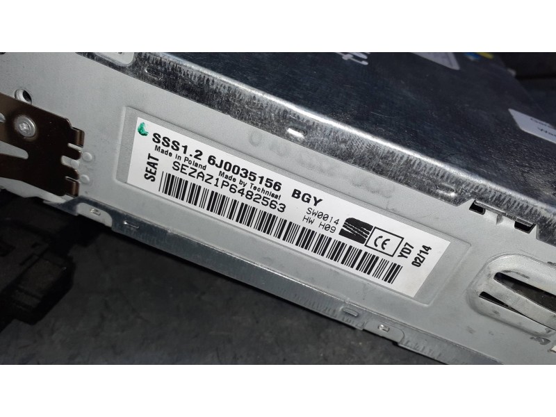 Recambio de sistema audio / radio cd para seat ibiza (6j5) referencia OEM IAM 6J0035156BGY W066J0035156BGY 
