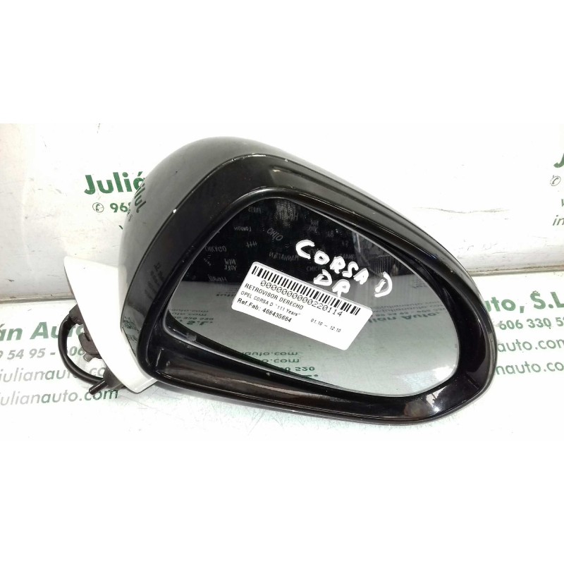 Recambio de retrovisor derecho para opel corsa d ´´111 years´´ referencia OEM IAM 468435664  ELECTRICO