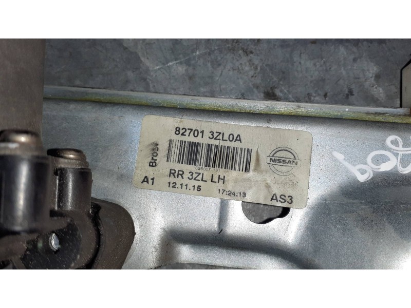 Recambio de elevalunas trasero izquierdo para nissan pulsar (c13) referencia OEM IAM 827013ZL0A CON MOTOR ELECTRICO
