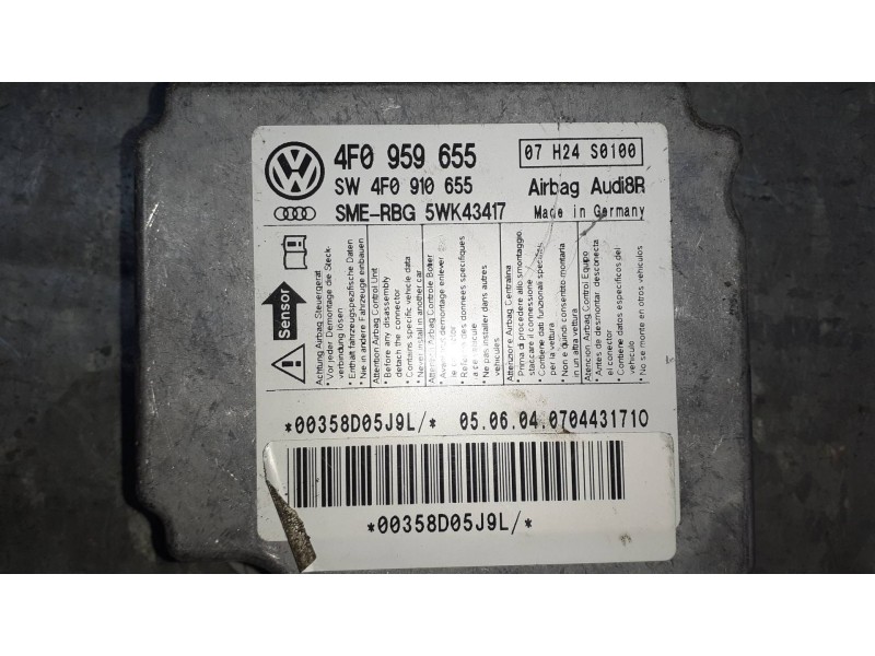 Recambio de centralita airbag para audi a6 berlina (4f2) referencia OEM IAM 4F0959655 5WK43417 SW4F0910655
