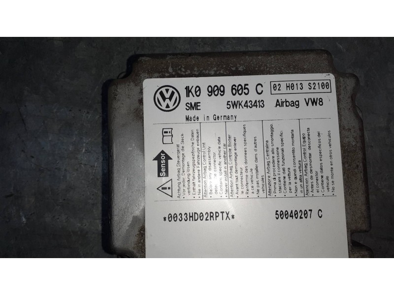 Recambio de centralita airbag para volkswagen golf v berlina (1k1) referencia OEM IAM 1K0909605C 5WK43413 02H013S2100