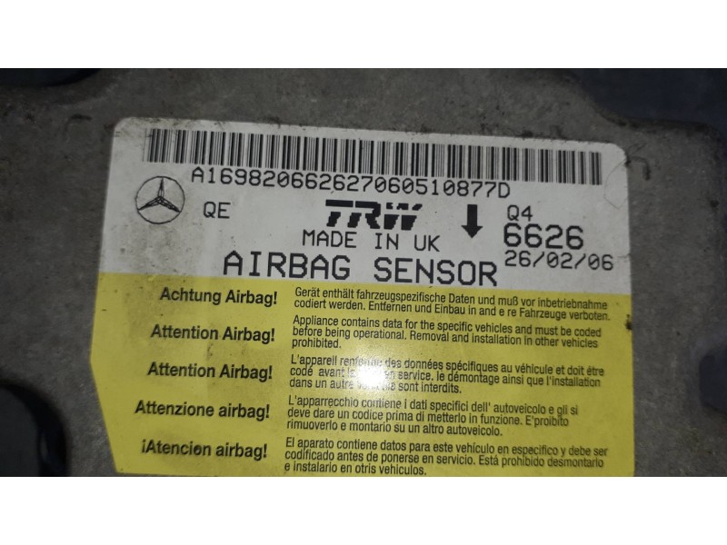 Recambio de centralita airbag para mercedes-benz clase b (w245) referencia OEM IAM A1698206626 A169820662627 TRW