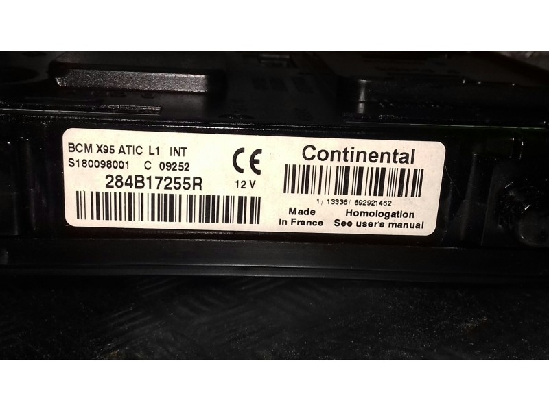 Recambio de modulo electronico para renault megane iii berlina 5 p referencia OEM IAM 284B17255R S180098001 CONTINENTAL
