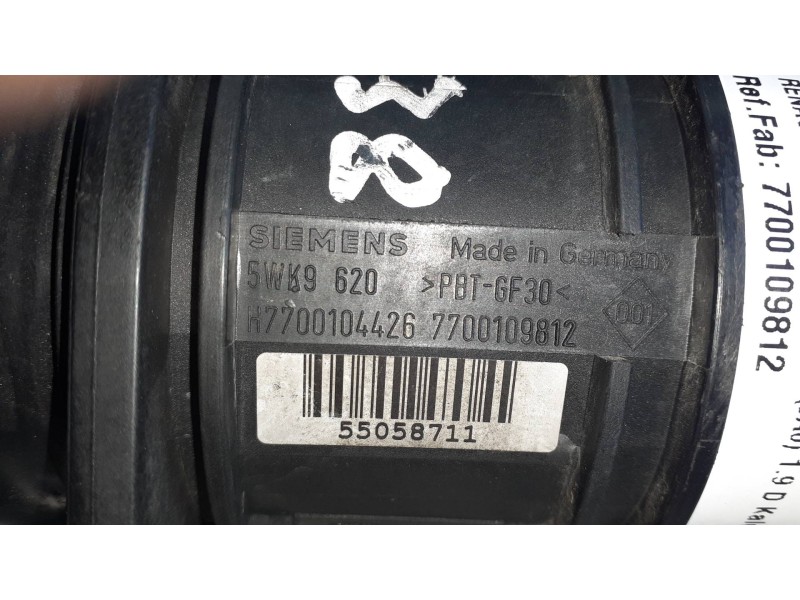 Recambio de caudalimetro para renault megane i scenic (ja0) 1.9 d kaleido referencia OEM IAM 7700109812 5WK9620 SIEMENS