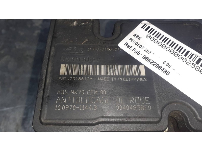 Recambio de abs para peugeot 207 referencia OEM IAM 9662298480 10020700924 