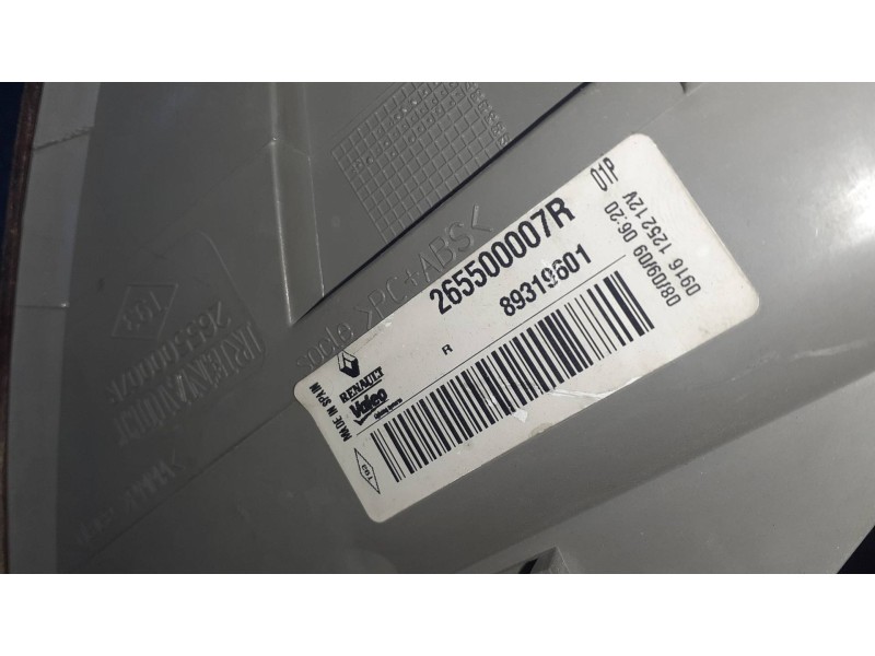Recambio de piloto trasero derecho para renault megane iii berlina 5 p referencia OEM IAM 89319601 265500007R VALEO