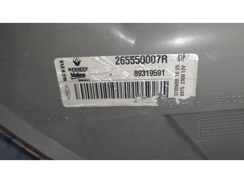 Recambio de piloto trasero izquierdo para renault megane iii berlina 5 p referencia OEM IAM 89319591 265550007R VALEO
