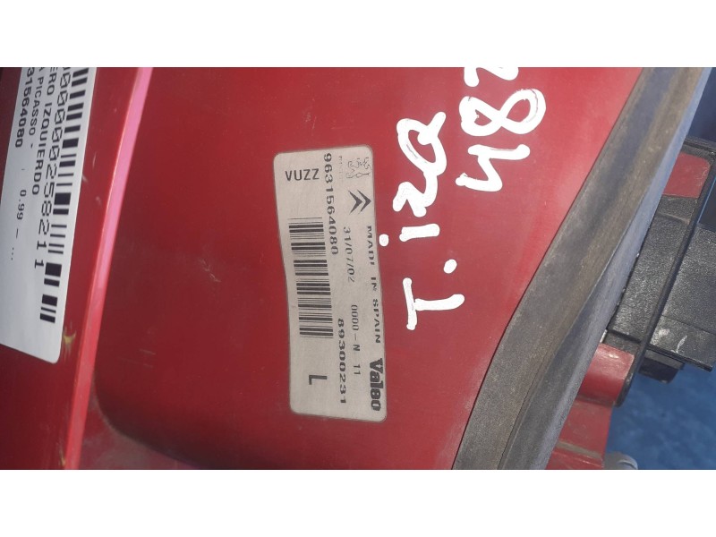 Recambio de piloto trasero izquierdo para citroen xsara picasso referencia OEM IAM 9631564080 89300231 VALEO