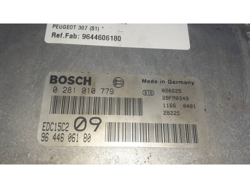 Recambio de centralita motor uce para peugeot 307 (s1) referencia OEM IAM 9644606180 0281010779 BOSCH