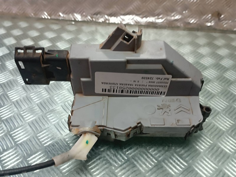 Recambio de cerradura puerta trasera izquierda para peugeot 3008 referencia OEM IAM 724539 NEGRO CONECTOR 6 PINES